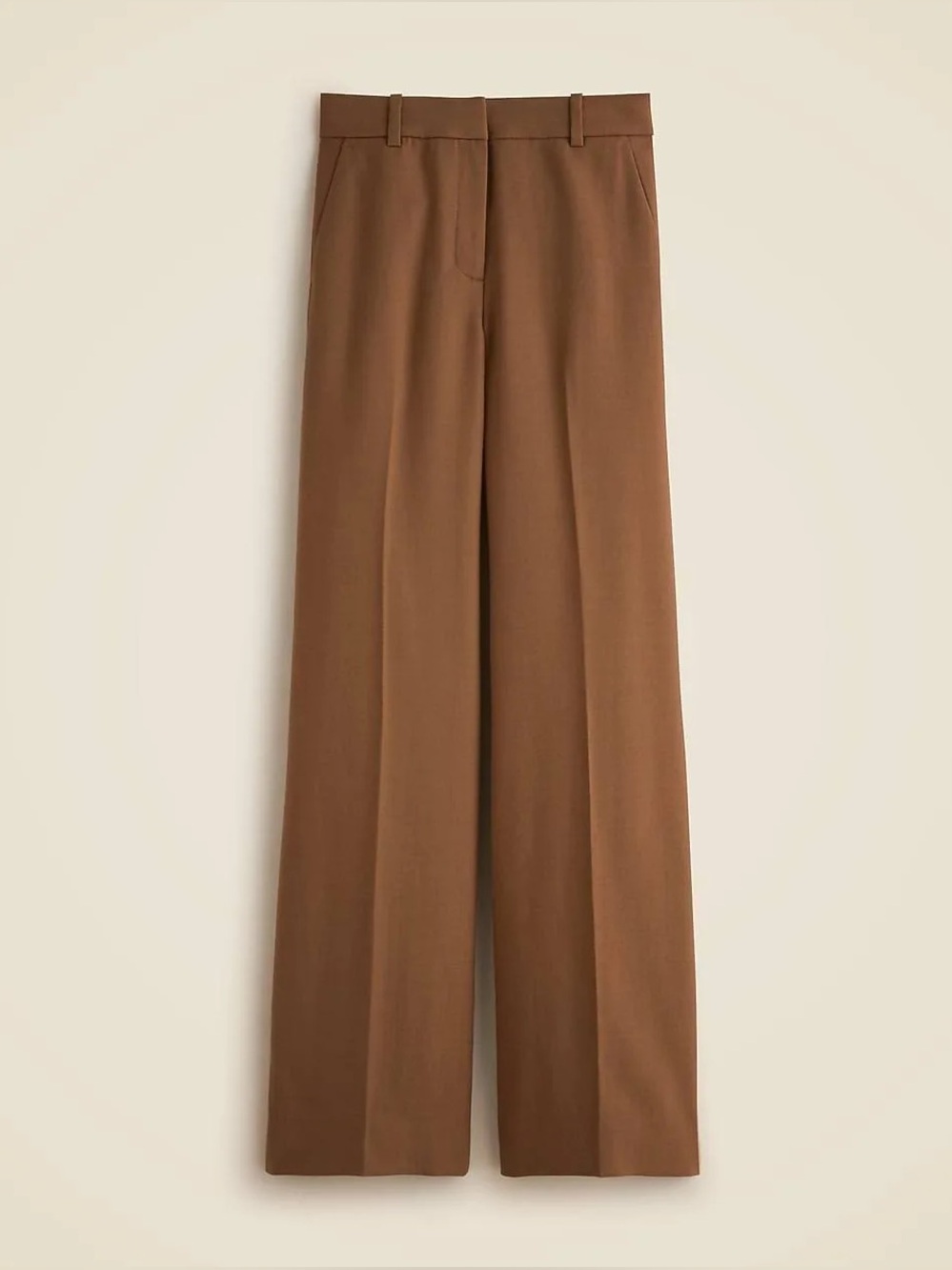 J crew warm camel Carolina pant in wool-blend flannel